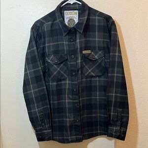 DIXXON Black and Tan Plaid Button Down Shirt